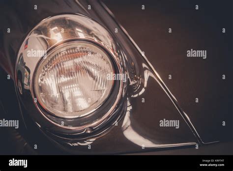 Vintage Car Headlight Stock Photo Alamy