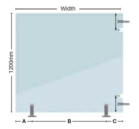 12mm Toughened Glass Polaris Premium Hinge Panel 0600mm W X 1200mm H