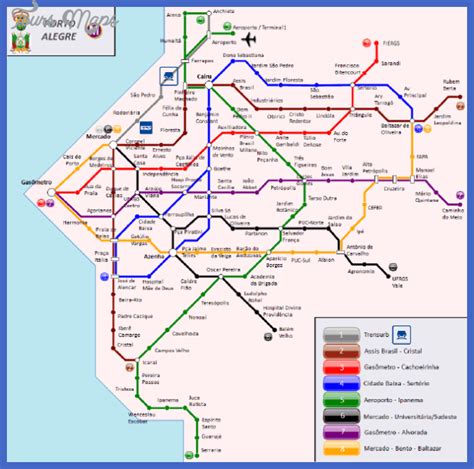 Porto Alegre Subway Map - ToursMaps.com