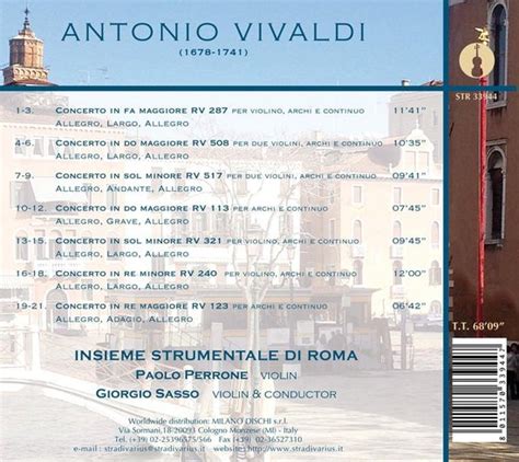 Vivaldi Concerti Per Violino Giorgio Sasso CD Album Muziek Bol