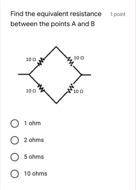 Solved Find The Equivalent Resistance Between The Points A And B