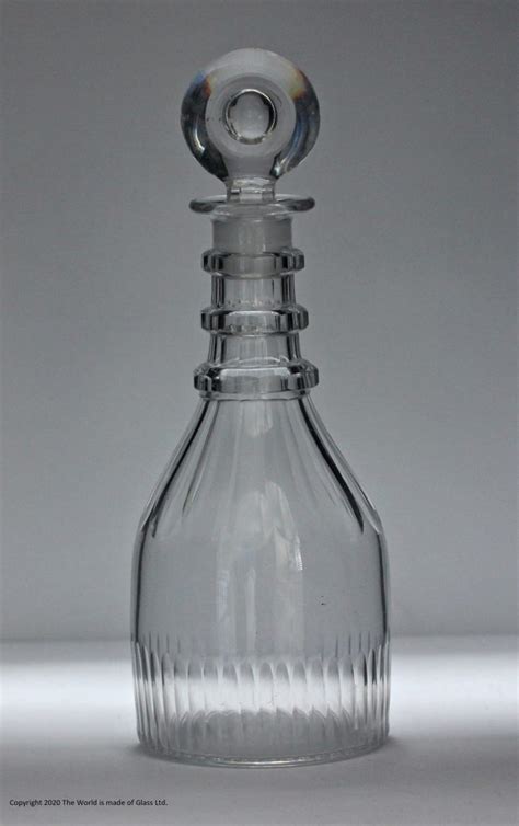 Small Georgian Hand Blown Prussian Shaped Decanter 19th Century Glass