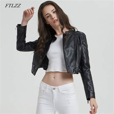 FTLZZ Chaqueta de piel sintética para mujer abrigo de cuero sintético