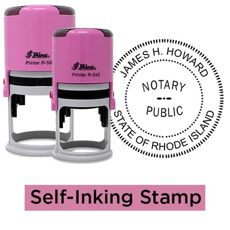 Rhode Islandand Notary Pink Round Design Seal Simply Stamps