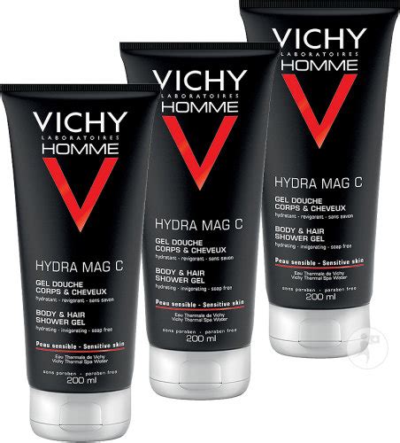 Vichy Homme Hydra Mag C Gel Douche Hydratant Revigorant Corps Et