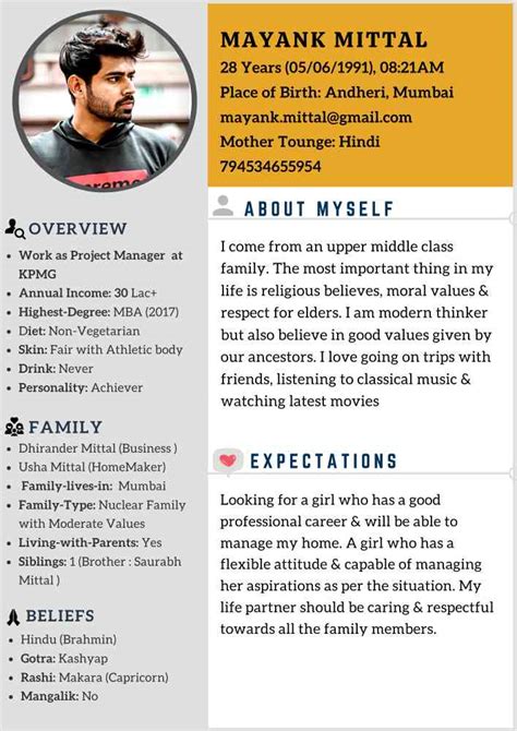 Marriage Biodata Templates