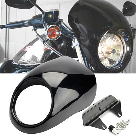 Glossy Black Front Headlight Fairing Cowl For Harley V Rod Dyna Fx