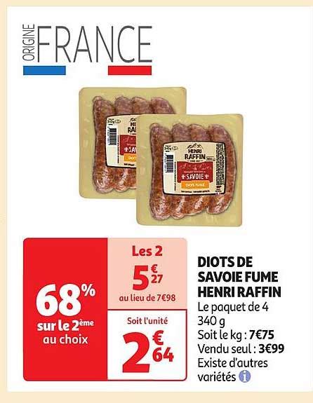 Promo Diots De Savoie Fum Henri Raffin Chez Auchan Icatalogue Fr