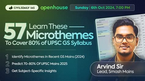 Upsc Openhouse By Arvind Sir Learn Micro Themes To Cover