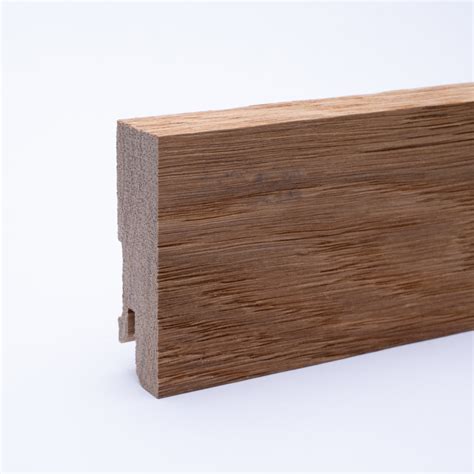 Plinthe en bois véritable carré 60 mm chêne huilé Plinthe carrée