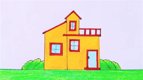 How To Draw A Simple House Drawing Beautiful House Drawing Youtube