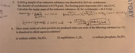 Solved 3 0 2436 G Sample Of An Unknown Substance Was Chegg