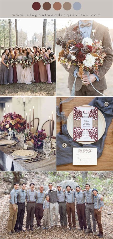 10 Chic Earth Tone Fall And Winter Wedding Color Combos