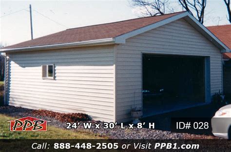 028 - Post Frame Garage With Siding 24x30x8 - Pioneer Pole Buildings, Inc.