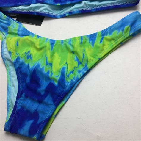 Kendall Kylie Swim Nwt Kendall Kylie Tie Dye Halter Ruched Back