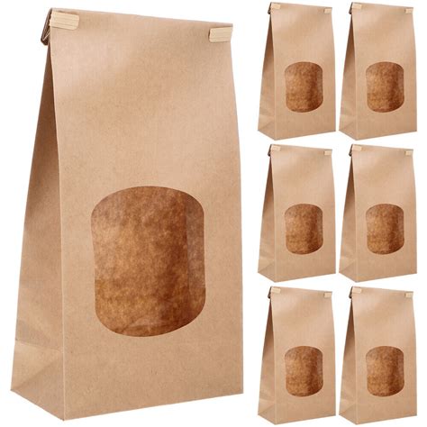 Pcs St Ck Lbest Ndig Kraftpapier Brotbeutel Mit Sichtfenster Ebay