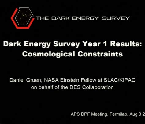 Dark Energy Survey Year 1 Results Video The Dark Energy Survey