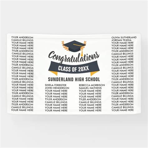 Graduation Class 20xx List Of All Student Names Banner Zazzle Name