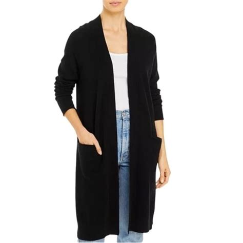 Halogen Sweaters Halogen Rib Knit Wool Cashmere Cardigan Sp Black