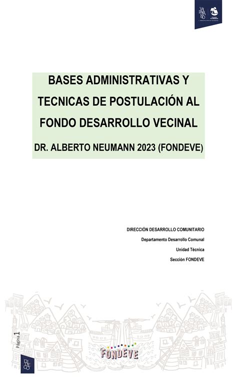 Bases Fondeve Fondos Concursables Bases Administrativas Y