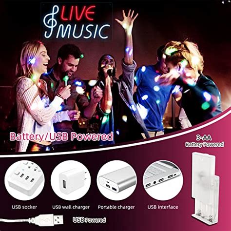 ATOLS Live Music Neon Sign For Wall Decor Battery Or USB Powered Music