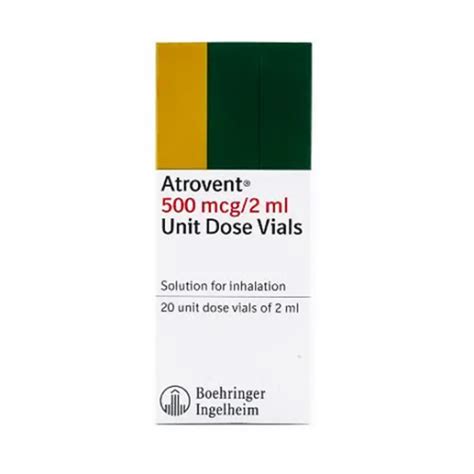 Atrovent 500 Mcg 2 Ml Ipratropium Bromide 10 Unit Dose Vials