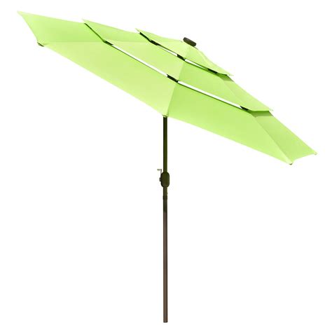 Yescom Ft Tier Patio Umbrella With Solar Led Crank Tilt Button