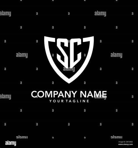 Sc Monogram Initial Logo With Clean Modern Shield Icon Design