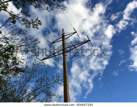 High Voltage Electricity Pole Bluesky Stock Photo 406647184 Shutterstock