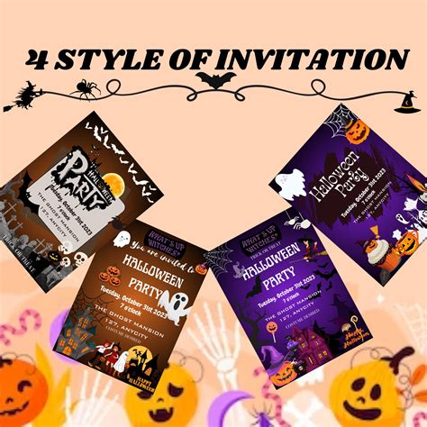 Editable Halloween Party Invitation Halloween Invitation Etsy