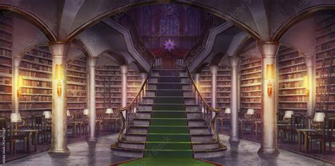 Anime Library Background