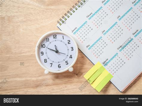 Analog Clock Calendar Image Photo Free Trial Bigstock