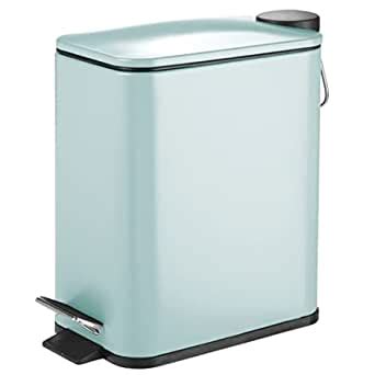 MDesign 5 Liter Rectangular Small Steel Step Trash Can Wastebasket