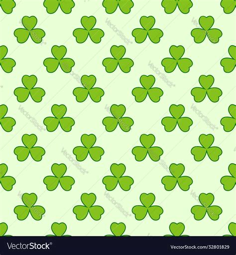 Green Clover Leaves Seamless Pattern Royalty Free Vector