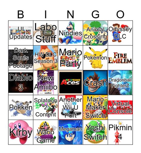 Nintendo Direct Bingo Bingo Card