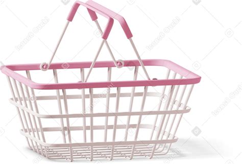 3d Metallic Shopping Basket Png Svg