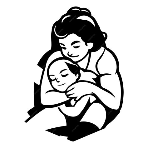 Premium Vector Mother Hugging Her Son Vector Illustration Of A Mother