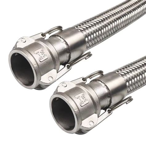 Braided Mesh Metal Flexible Hose With Camlock Couplings Stainless Steel