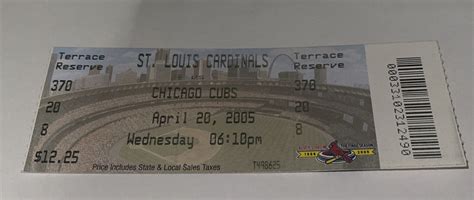 St Louis Cardinals Vs Chicago Cubs Game Day Ticket Stub 2005 Albert