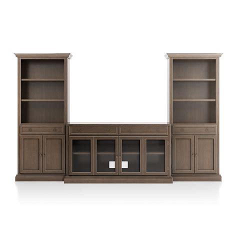 Cameo Pinot Lancaster 3 Piece Glass Door Entertainment Center With