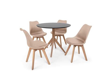 Conjunto Mesa De Jantar Maitê Cm Cadeiras Eames Wood Leda Nude o Melhor Preço é no