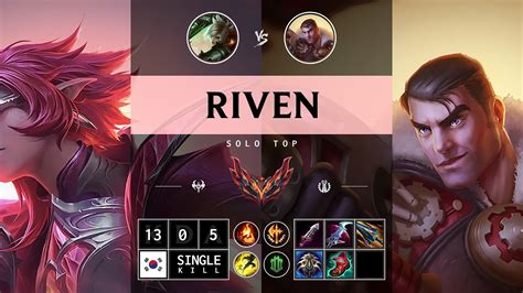 Riven Top Vs Jayce Perfect Kda Legendary Kr Grandmaster Patch