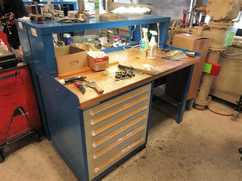 Machines Used Stanley Vidmar Cabinet Base Work Bench With Maple Top