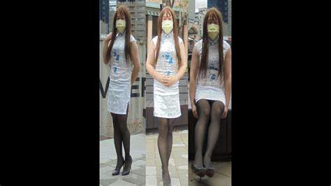 偽娘小翔穿白旗袍黑絲高跟鞋自拍sissy sex crossdress OL 男の娘 女装 lolita ロリータ ファッション YouTube