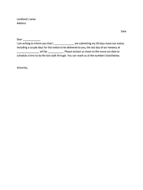 30 Day Notice To Landlord Template Word Fill Out And Sign Online Dochub