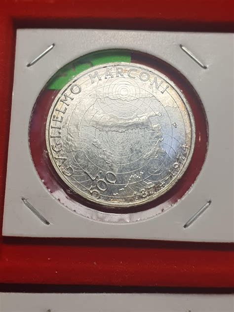 Cod 215 Lire 500 Argento Italia Guglielmo Marconi Anno 1974 CCNI