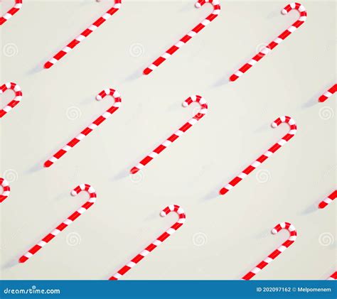 Christmas Candy Canes Overhead View Stock Illustration Illustration