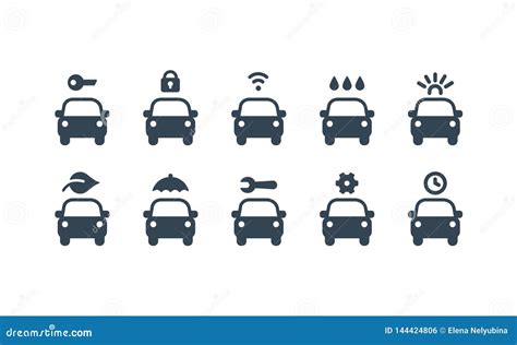 Iconos Del Servicio Del Coche Fijados S Mbolos Autom Ticos