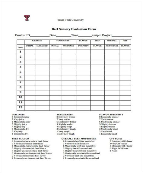 FREE 7+ Sample Sensory Evaluation Forms in PDF | MS Word