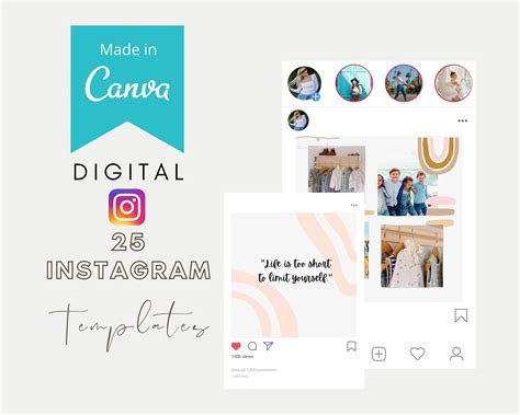 25 Plantillas De Instagram Canva Fotos De Feed Editables Etsy